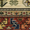 2' x 3' Brick Red Orange Rust Beige Gold Pale Blue Olive Navy & Black Oriental Power Loom Rug