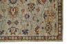 2' x 3' Gray Gold and Red Wool Floral Hand Knotted Stain Resistant Area Rug with Fringe