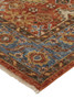 2' x 3' Red Blue and Orange Wool Floral Hand Knotted Stain Resistant Area Rug with Fringe
