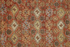 2' x 3' Red Blue and Orange Wool Floral Hand Knotted Stain Resistant Area Rug with Fringe