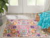 2' x 3' Silver Floral Power Loom Area Rug