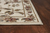 2' x 3' Ivory Machine Woven Floral Vines Indoor Accent Rug