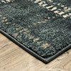 2' x 3' Blue & Ivory Geometric Power Loom Stain Resistant Area Rug