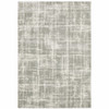 2' x 3' Grey and Ivory Abstract Shag Power Loom Stain Resistant Area Rug