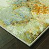 2' x 3' Modern Abstract Gold and Beige Indoor Scatter Rug