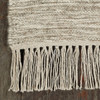 2' x 3' Grey Geometric Flat Weave Handmade Stain Resistant Area Rug with Fringe