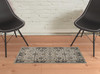 2' x 3' Gray Ivory and Taupe Wool Floral Tufted Handmade Stain Resistant Area Rug