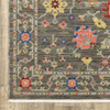 2' x 3' Grey Salmon Pink Gold Blue Rust Deep Blue Ivory & Green Oriental Power Loom Rug