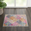 2' x 3' Pink and Gray Geometric Dhurrie Area Rug