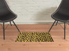 2' x 3' Bronze Leopard Print Washable Area Rug with UV Protection