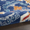 2' x 3' Blue and Ivory Floral Power Loom Area Rug