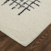 2' x 3' Ivory Gray and Black Wool Plaid Tufted Handmade Stain Resistant Area Rug