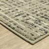 2' x 3' Beige Grey Ivory and Sage Blue Geometric Power Loom Area Rug