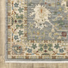 2' x 3' Grey Ivory Orange Teal Green Charcoal Blue and Red Oriental Power Loom Area Rug