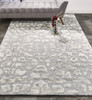 2' x 3' Gray and Silver Abstract Tufted Handmade Area Rug