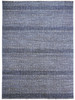 2' x 3' Blue and Gray Wool Striped Hand Knotted Area Rug