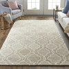 2' x 3' Gray and Ivory Wool Geometric Tufted Stain Resistant Area Rug