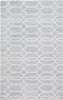2' x 3' Blue and Ivory Wool Geometric Tufted Handmade Stain Resistant Area Rug