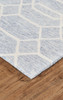 2' x 3' Blue and Ivory Wool Geometric Tufted Handmade Stain Resistant Area Rug