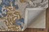 2' x 3' Gray Blue and Gold Wool Abstract Tufted Handmade Stain Resistant Area Rug