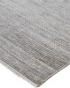 2' x 3' Silver Wool Striped Hand Knotted Area Rug