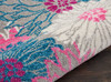 2' x 3' Gray Floral Power Loom Area Rug