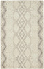 2' x 3' Ivory Taupe and Gray Wool Geometric Tufted Handmade Stain Resistant Area Rug