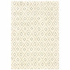 2' x 3' Sand Ash Grey and Ivory Geometric Power Loom Stain Resistant Area Rug