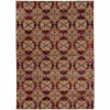 2' x 3' Red & Gold Oriental Power Loom Stain Resistant Area Rug