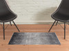 2' x 3' Gray Black and Silver Abstract Power Loom Distressed Area Rug with Fringe