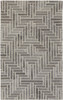 2' x 3' Taupe Gray and Tan Wool Geometric Tufted Handmade Area Rug