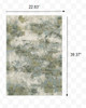 2' x 3' Blue and Sage Distressed Waves Indoor Scatter Rug