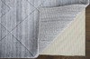 2' x 3' Gray and Silver Striped Hand Woven Area Rug