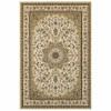 2' x 3' Ivory Beige Machine Woven Oriental Indoor Area Rug