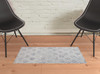 2' x 3' Blue Gray and Ivory Wool Geometric Tufted Handmade Stain Resistant Area Rug