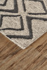 2' x 3' Black Gray and Taupe Wool Geometric Tufted Handmade Area Rug