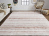 2' x 3' Tan Ivory and Pink Abstract Hand Woven Area Rug