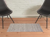 2' x 3' Ivory Gray and Tan Wool Hand Woven Stain Resistant Area Rug