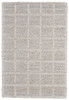 2' x 3' Ivory and Gray Wool Plaid Hand Woven Stain Resistant Area Rug