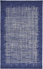 2' x 3' Blue and Ivory Wool Plaid Tufted Handmade Stain Resistant Area Rug