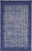 2' x 3' Blue and Ivory Wool Plaid Tufted Handmade Stain Resistant Area Rug