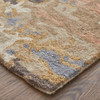 2' x 3' Tan and Blue Wool Abstract Tufted Handmade Stain Resistant Area Rug