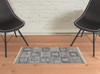 2' x 3' Gray Taupe and Tan Geometric Hand Woven Stain Resistant Area Rug with Fringe