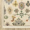 2' x 3' Ivory Beige Gold Grey Blue Pink Red Rust and Green Oriental Power Loom Area Rug