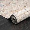2' x 3' Ivory and Blue Abstract Area Rug