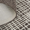 2' x 3' Brown and Ivory Wool Plaid Tufted Handmade Stain Resistant Area Rug