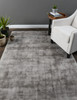 2' x 3' Gray Hand Woven Distressed Area Rug