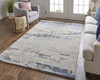 2' x 3' Blue Gray and Ivory Wool Abstract Tufted Handmade Stain Resistant Area Rug