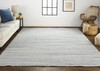 2' x 3' Silver Wool Hand Woven Stain Resistant Area Rug