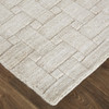 2' x 3' Ivory Striped Hand Woven Area Rug